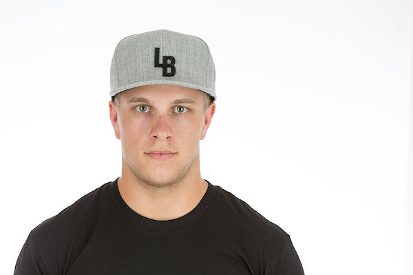 LB BLACK ON GREY SNAPBACK