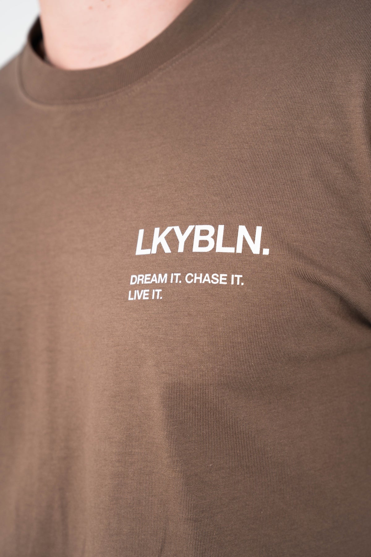 Dream It. Chase It. Live It. Tee in Brown