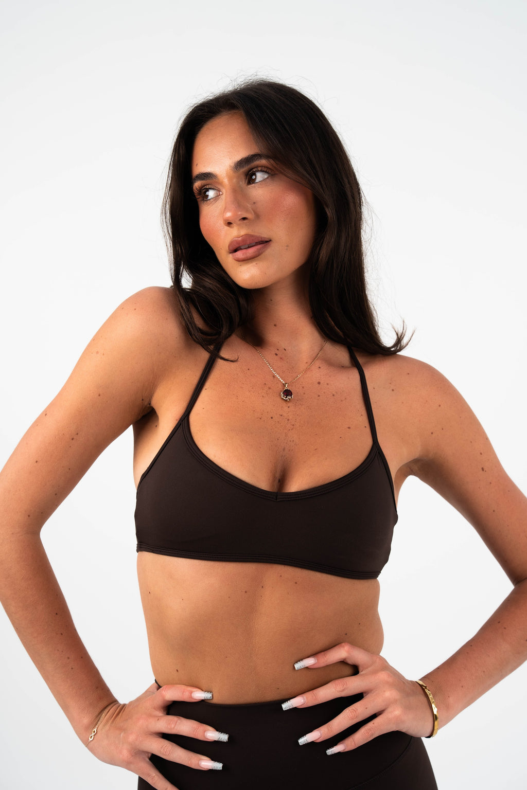 Alignment Halter Crop in Espresso