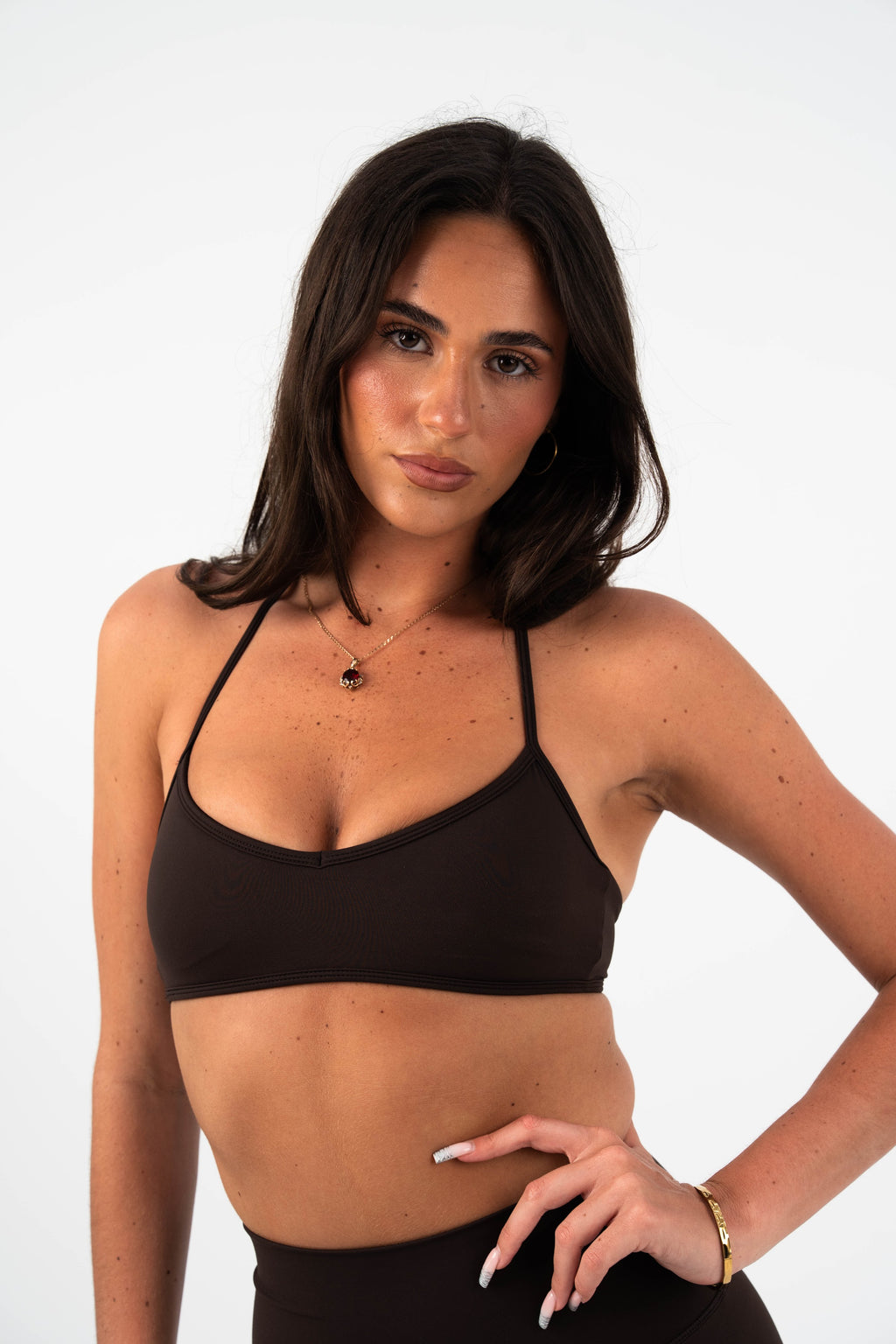 Alignment Halter Crop in Espresso