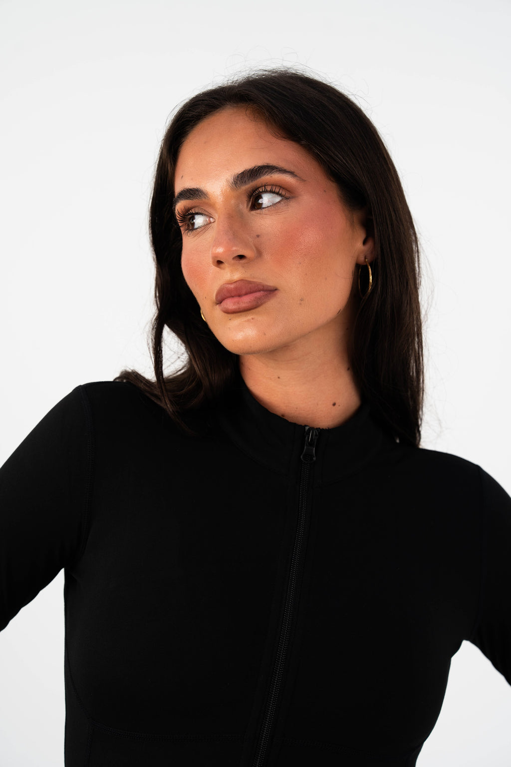 Contour Zip Jacket in Black