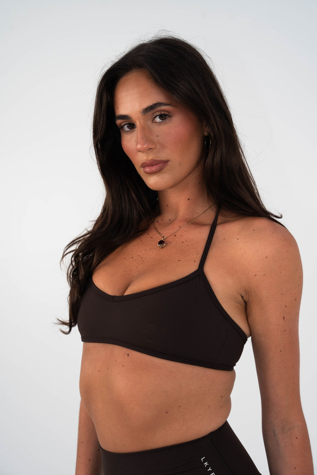 Alignment Halter Crop in Espresso