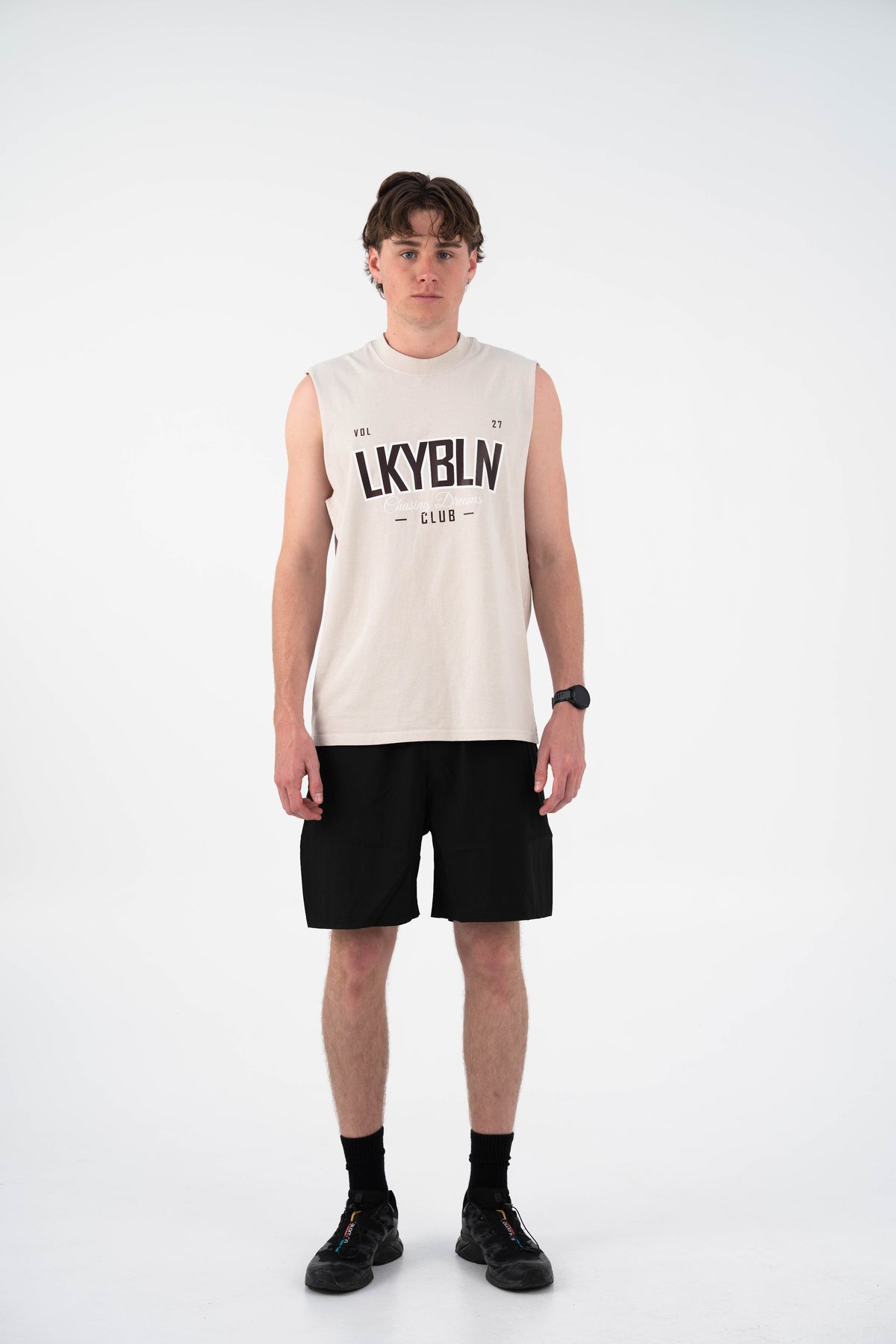 Dream Chasers Club Muscle Tank in Ivory