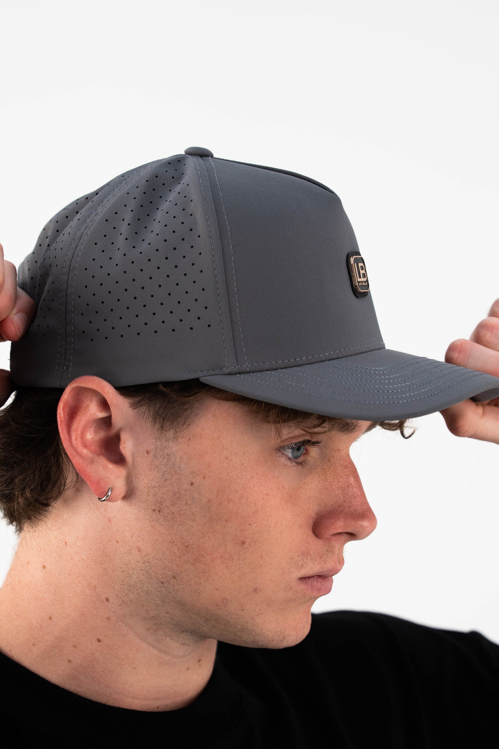 Next Move Perforated Cap in Grey