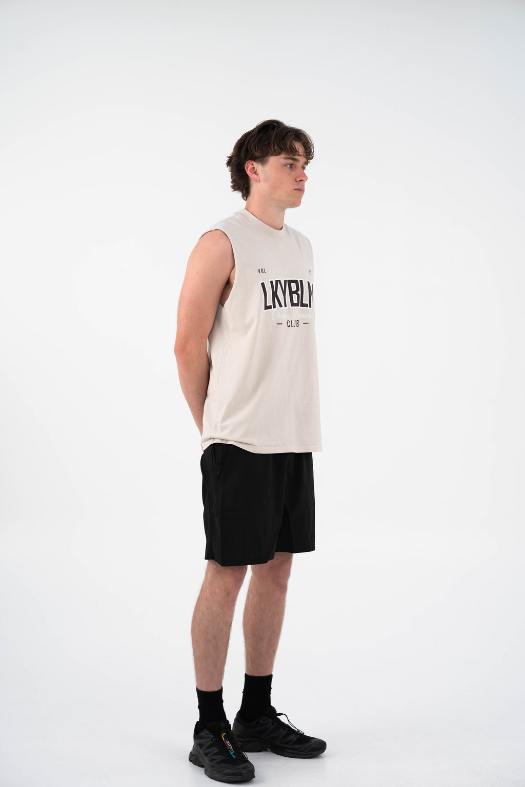 Dream Chasers Club Muscle Tank in Ivory