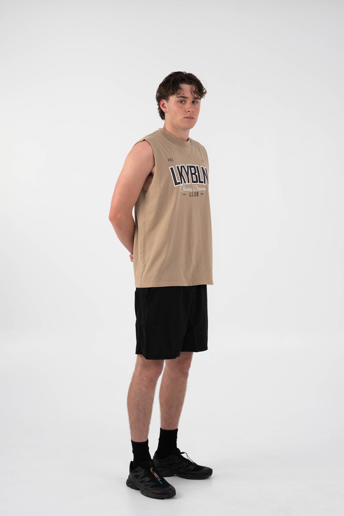 Dream Chasers Club Muscle Tank in Sand