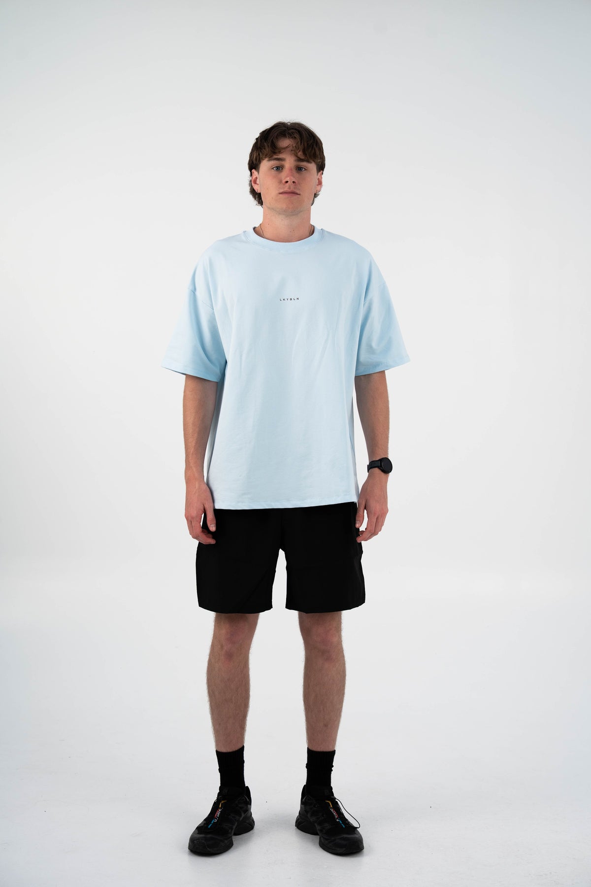 Momentum Oversized Tee in Sky Blue