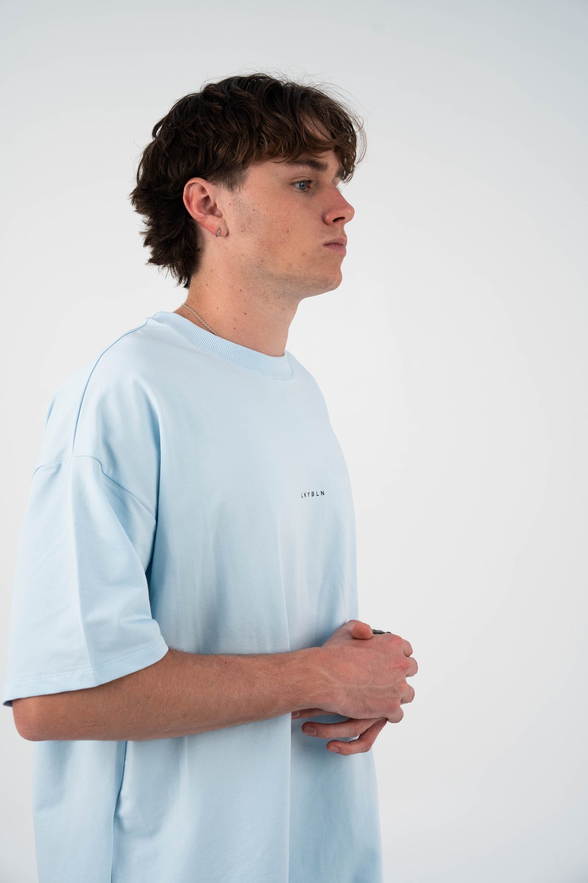 Momentum Oversized Tee in Sky Blue