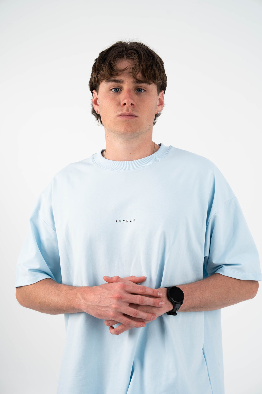 Momentum Oversized Tee in Sky Blue