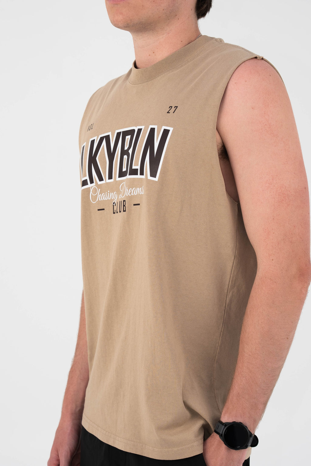 Dream Chasers Club Muscle Tank in Sand